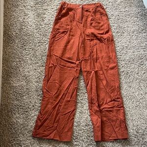Open Edit Terracotta/Rust Wide-Leg Pants